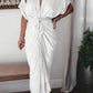 Button down belted shirt dress in white