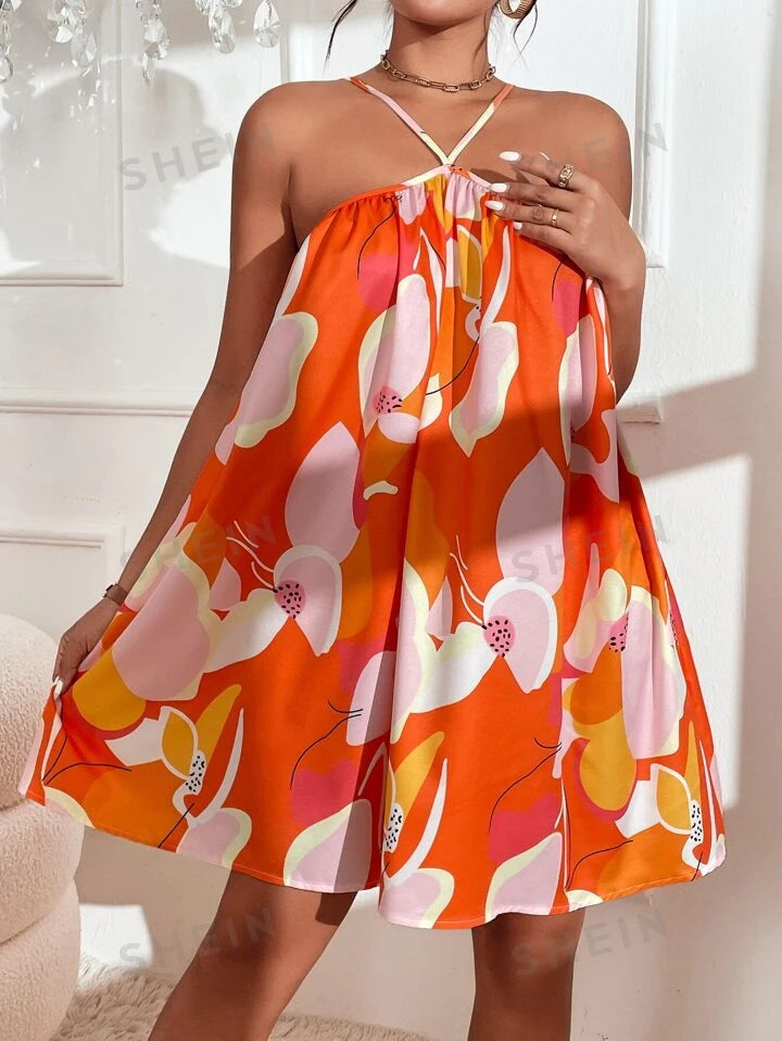 Allover print cami dress