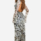 Animal print scoop back maxi dress in multi