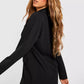 Boxy oversized blazer dress in black
