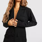 Boxy oversized blazer dress in black