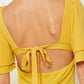 Butterfly sleeve wide leg jumpsuit in yellow