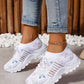 Butterfly pattern mesh sneakers in white