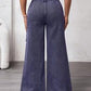 Cargo pocket wide leg loose casual jeans in grey
