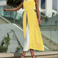 Color block cami dress in yellow