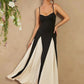 Color block spaghetti strap maxi in multi
