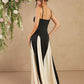 Color block spaghetti strap maxi in multi