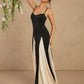 Color block spaghetti strap maxi in multi
