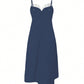 Colorblock sphaghetti strap midi dress in navy