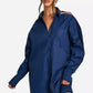 Cotton cut out shirt dress in blue