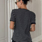 DAZY striped print tee in black