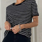 DAZY striped print tee in black