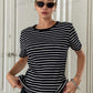 DAZY striped print tee in black