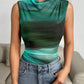 Essnce ombre pleated waist cinched bodysuit in green