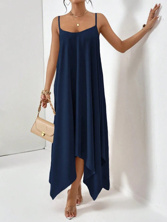 Essnce solid hanky hem cami dress in blue