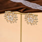 Faux pearl & rhinestone décor stud earrings in gold