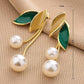 Faux pearl drop earrings in multi