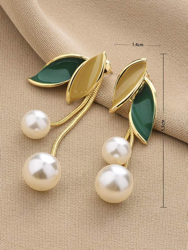 Faux pearl drop earrings in multi