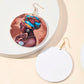 Figure graphic round drop earrings in multi