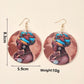 Figure graphic round drop earrings in multi