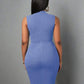 Solid color sleeveless bodycon dress in baby blue