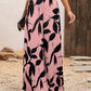 Geometric print high waist loose pants in pink