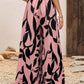 Geometric print high waist loose pants in pink