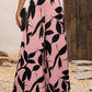 Geometric print high waist loose pants in pink