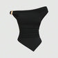 Gold decor twist asymmetric top in black