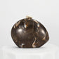 Gold pu ripple design box-shaped clutch in brown