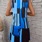Gradient contrast sleeveless dress in blue