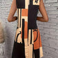 Gradient contrast sleeveless dress in brown