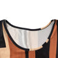 Gradient contrast sleeveless dress in brown