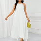 Gradient lace splicing long dress in white