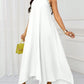 Gradient lace splicing long dress in white