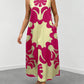 Graphic print neckline hidden pocket maxi in hot pink