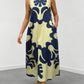 Graphic print neckline hidden pocket maxi in multi