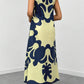 Graphic print neckline hidden pocket maxi in multi