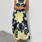 Graphic print neckline hidden pocket maxi in multi