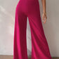 High waist wide leg trousers in pink