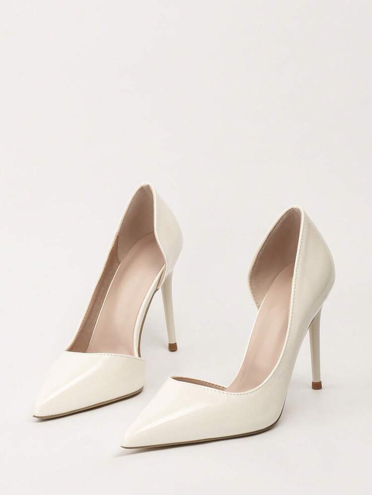 High heel pointed toe in nude