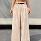 High waisted belted wide leg pants in nude