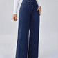 High waist loose wide leg jeans trousers in blue