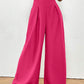 Ultra High Waist Plicated Detail Wide Leg Pants