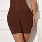 High waist seamless slimming shorts in brown