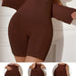 High waist seamless slimming shorts in brown