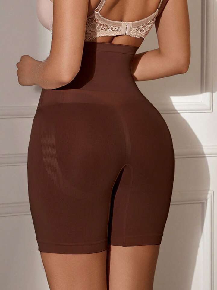 High waist seamless slimming shorts in brown