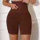 High waist seamless slimming shorts in brown