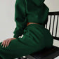 Hooded sweatshirt & sweatpant set in green