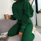 Hooded sweatshirt & sweatpant set in green